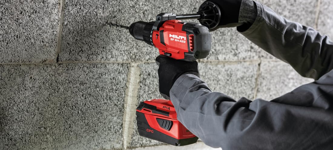 Hilti 2336031 KIT Atornillador taladro percutor a batería SF 6H-A22 + 2 baterías B 22/4.0 + cargador rápido C 4/36-350 (22 V, perforación con percusión y atornillado. Con maletín)