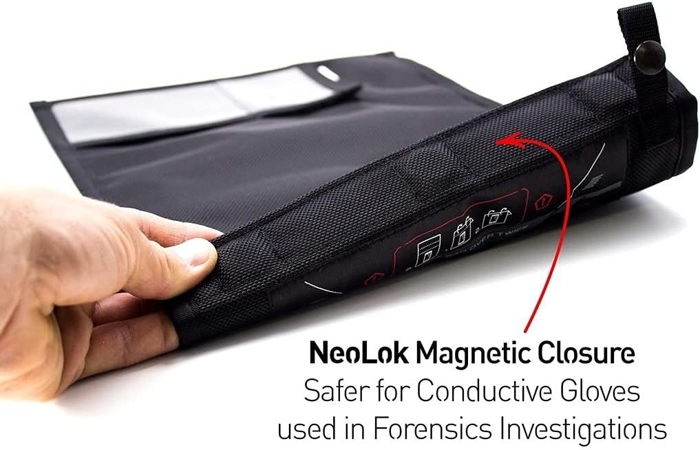 Mission Darkness NeoLok Window Faraday Bag for Tablets (+ Secure Magnetic Closure & Transparent Window) // Device Shielding for Law Enforcement & Military, Data Security, Anti-Hacking & Anti-Tracking