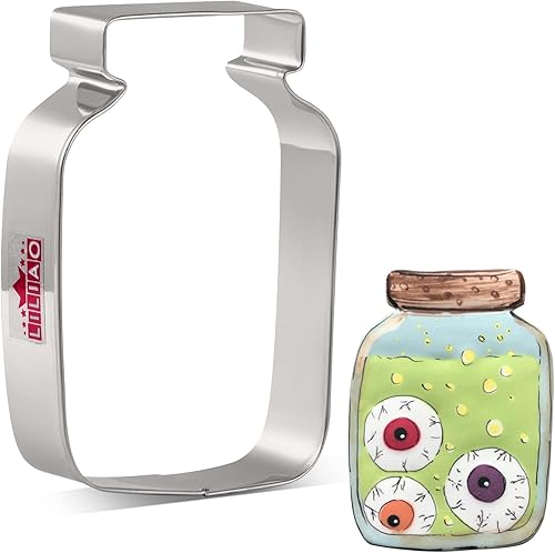 Miniatura 1 de LILIAO Janka - Cortador de galletas con tarro de bruja de Halloween, 2.9 x 4.1 pulgadas, acero inoxidable