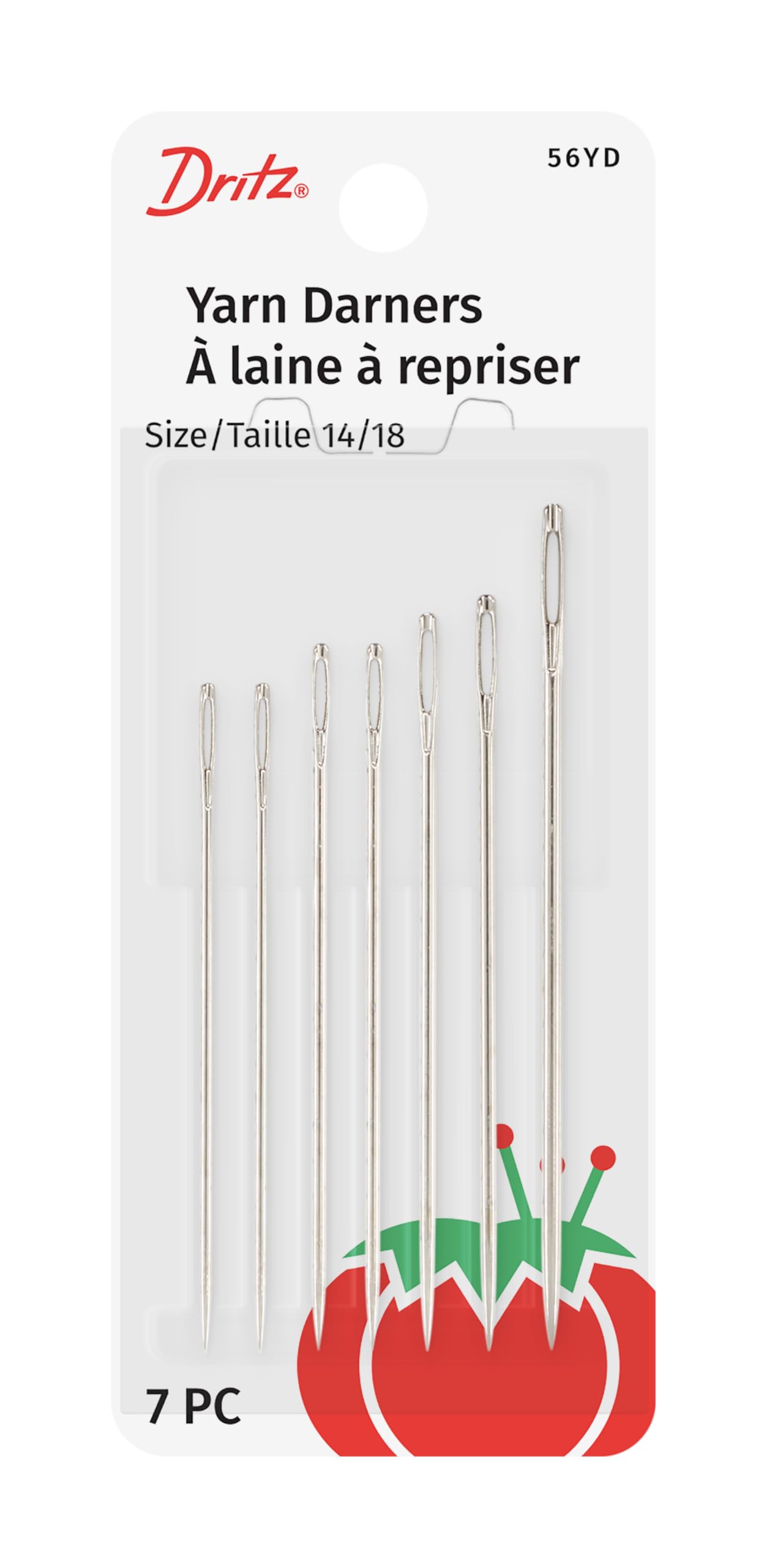 Dritz 56Y-D Yarn Darners Hand Needles, Size 14/18 (7-Count)