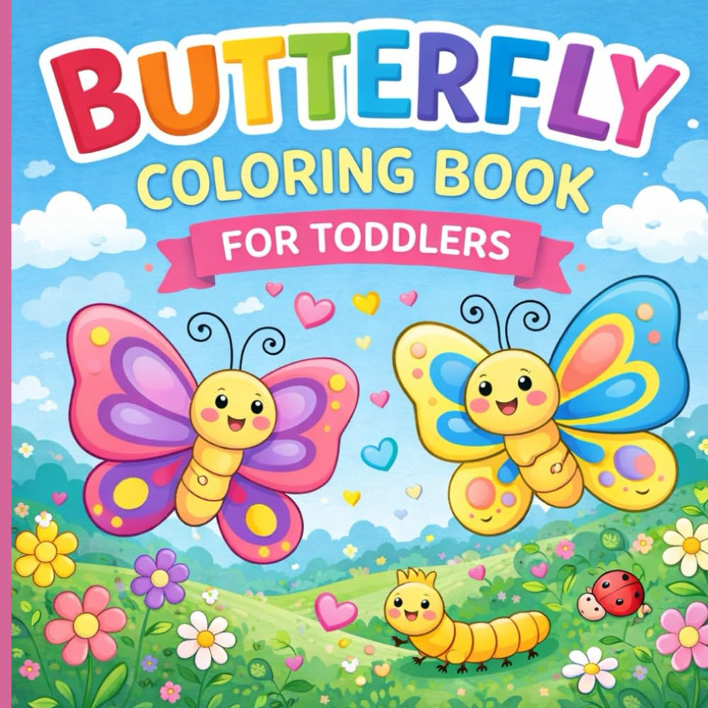 Butterfly Coloring Book for Toddlers: Cute and Simple Butterfly Coloring Pages for Toddlers Ages 2–5