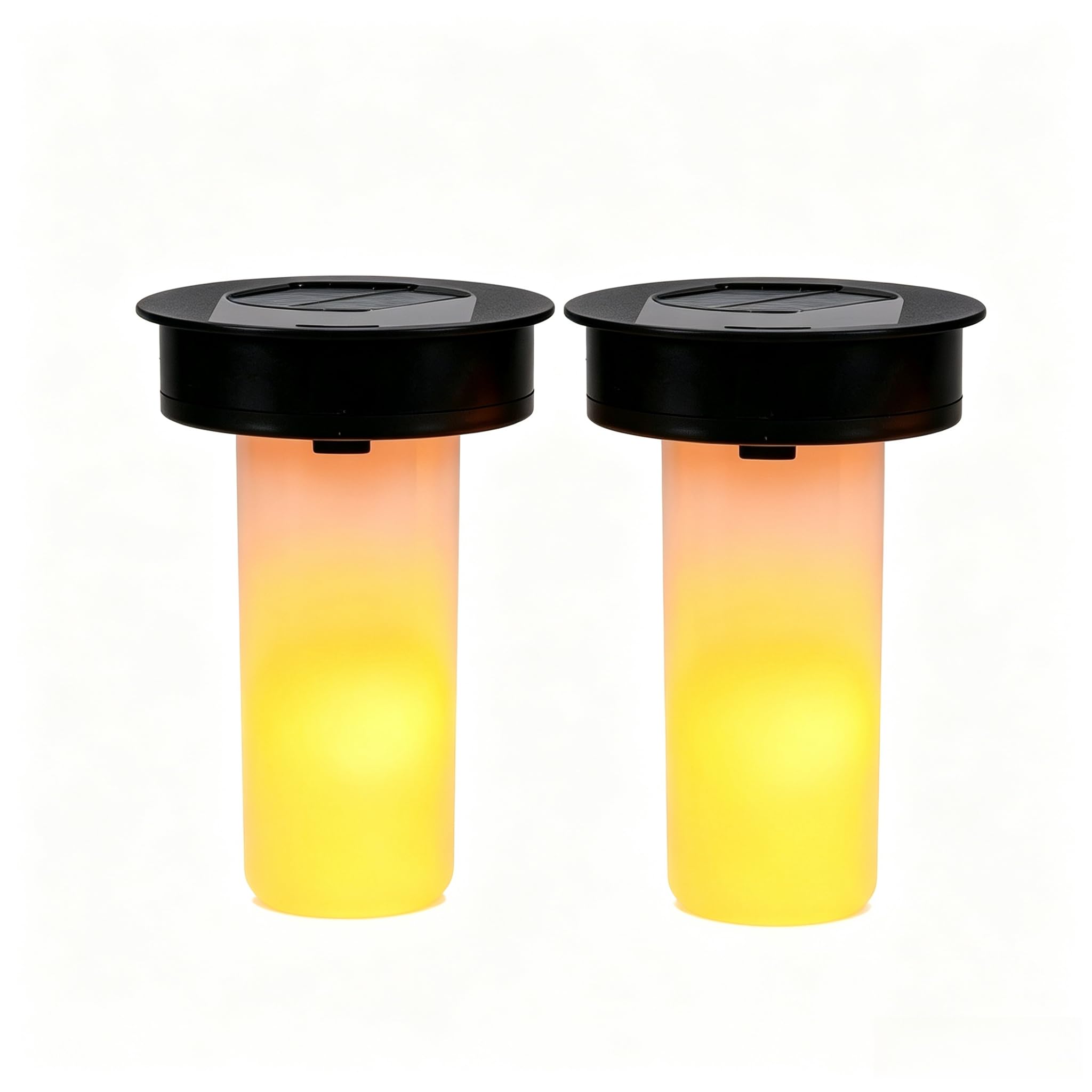 Solar Flickering Flame Lantern Replacement Top LED Outdoor Light Waterproof Garden Patio Halloween Christmas Decoration Ideal (12.4*8.5cm)