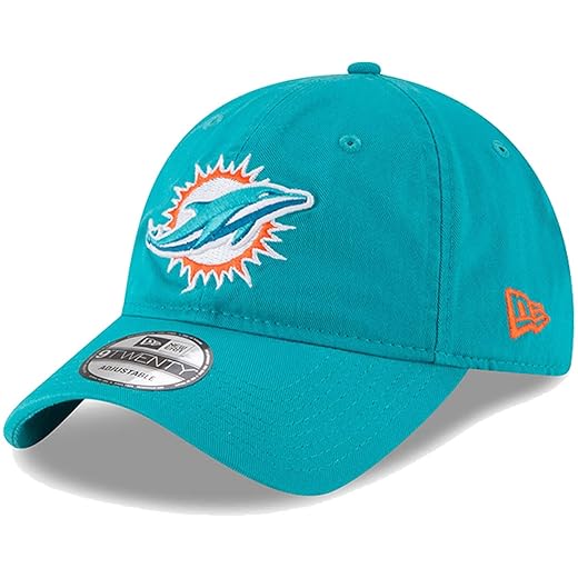 New Era NFL Core Classic 9TWENTY Adjustable Hat Cap One Size Fits All (Miami Dolphins)