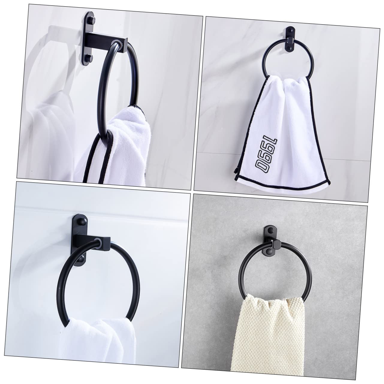 Uonlytech 2 Pezzi Portasciugamani in Alluminio Elegante Per Bagno Liscio Senza Fori Salva Spazio