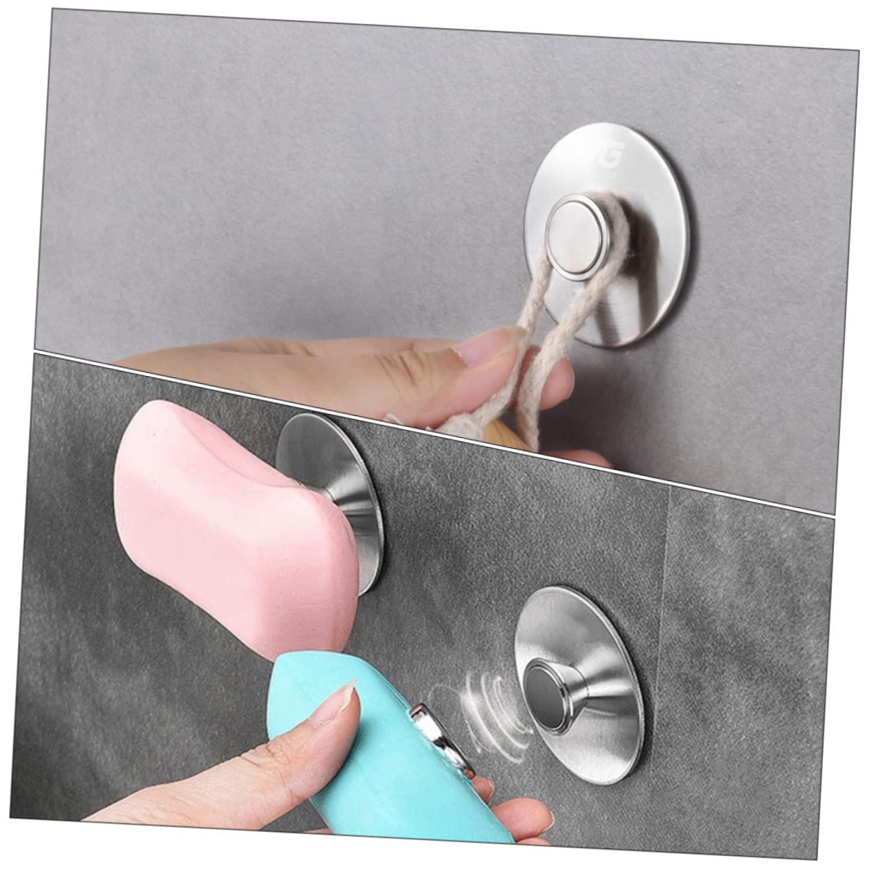 TOPBATHY 5sets Portasapone Magnetico Da Parete Inossidabile Dispenser Stile Contemporaneo Per Bagno Installazione Senza Foratura Design Multifunzionale e Elegante Facile Accesso Al Sapone