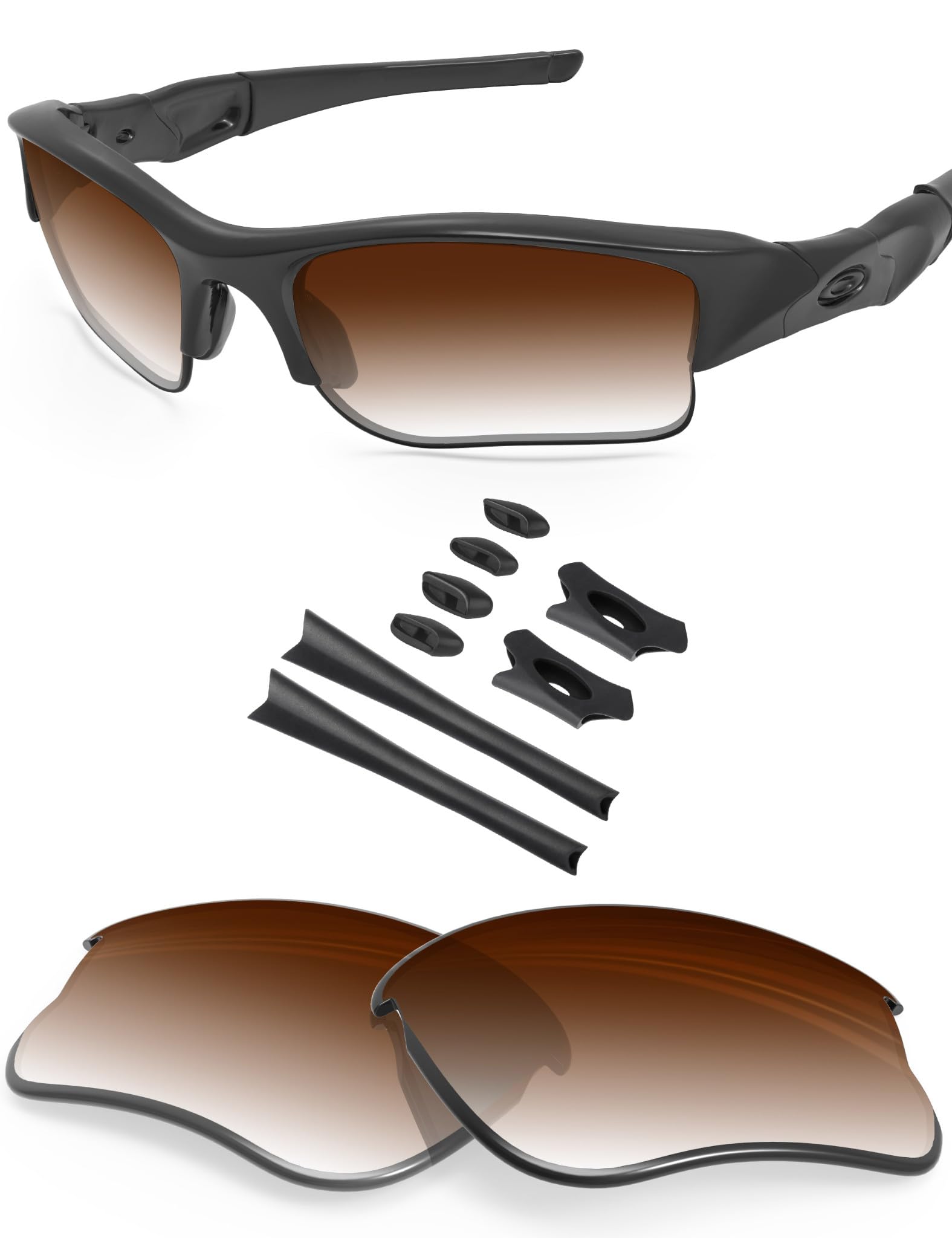 BLAZERBUCK Replacement Lenses &amp; Sock Kit for Oakley Flak Jacket XLJ Sunglass