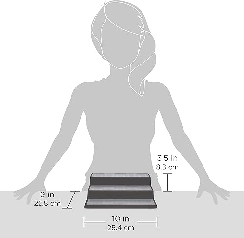 Miniatura 8 de Copco organizador antideslizante de 3 niveles para despensa, para armario de cocina, para especias, de 10 pulgadas, color carbón Carbón