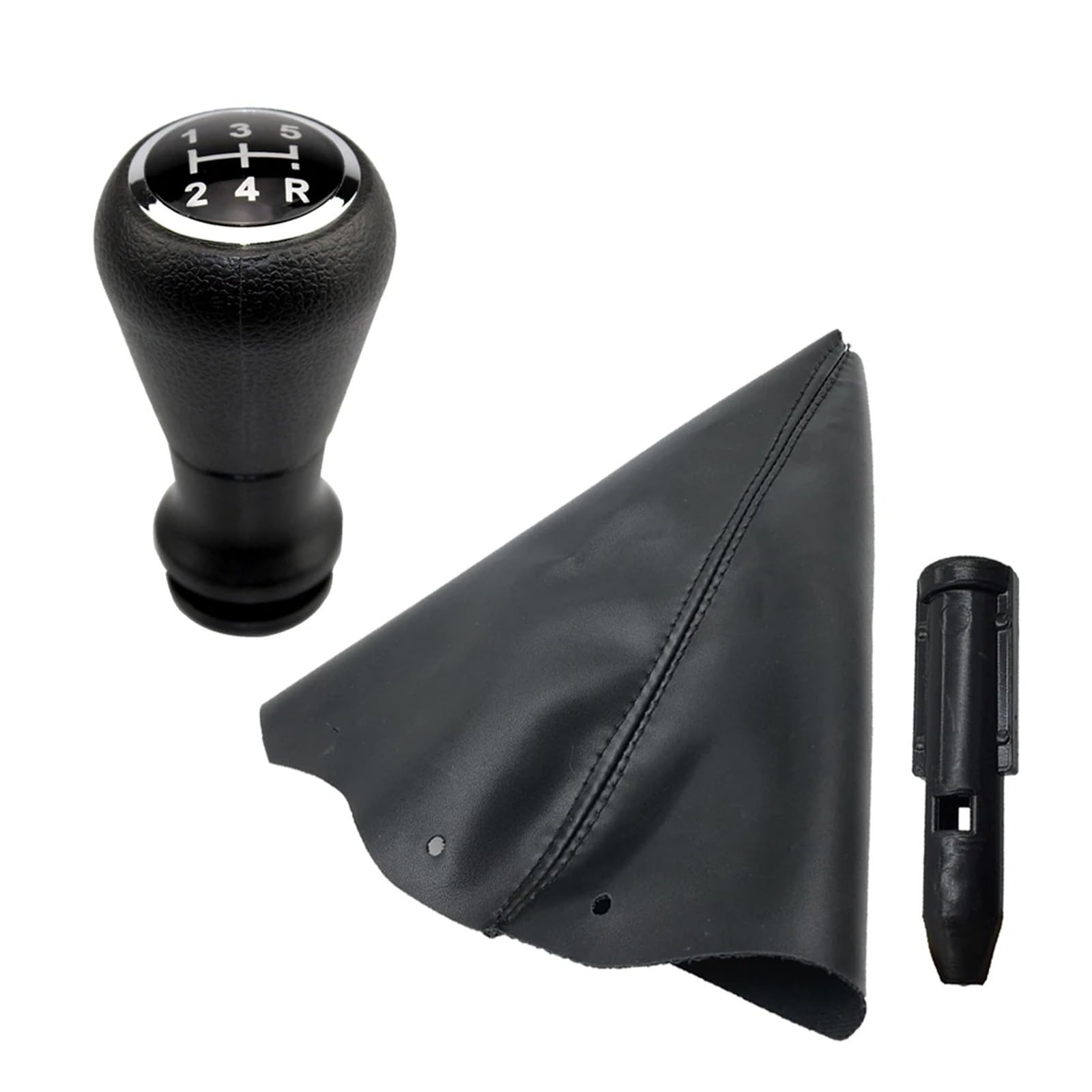 Jeocoai Black-Set Car Gear Knob 5 For Speed Gear Shift Knob Gaiter Boot Cover For Citroen For Peugeot For Partner For Picasso(Black-Set)