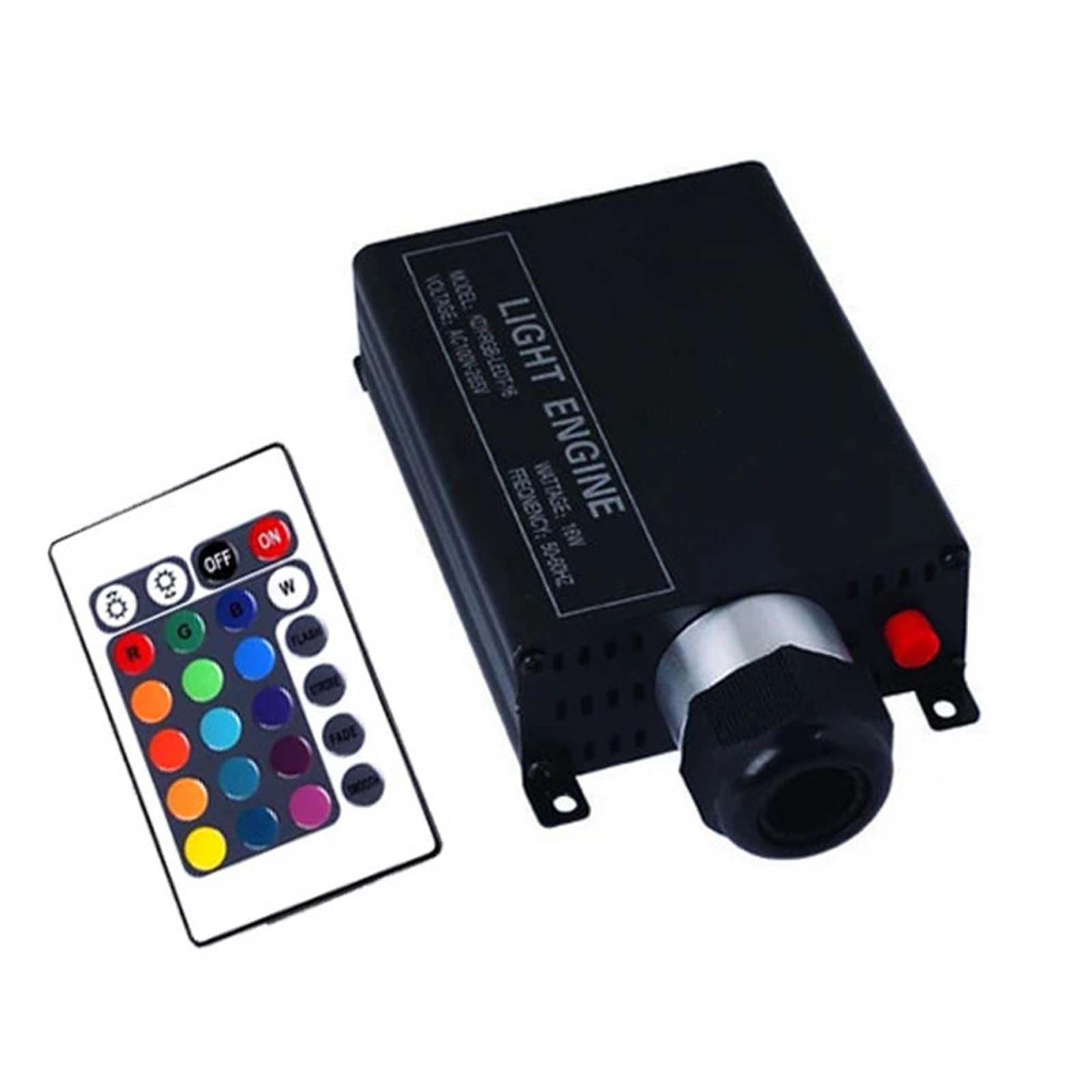 CUDTAPI LED Fiber Optic Light Engine 16W LED RGB Light Engine 24Keys Remote Optic Fiber