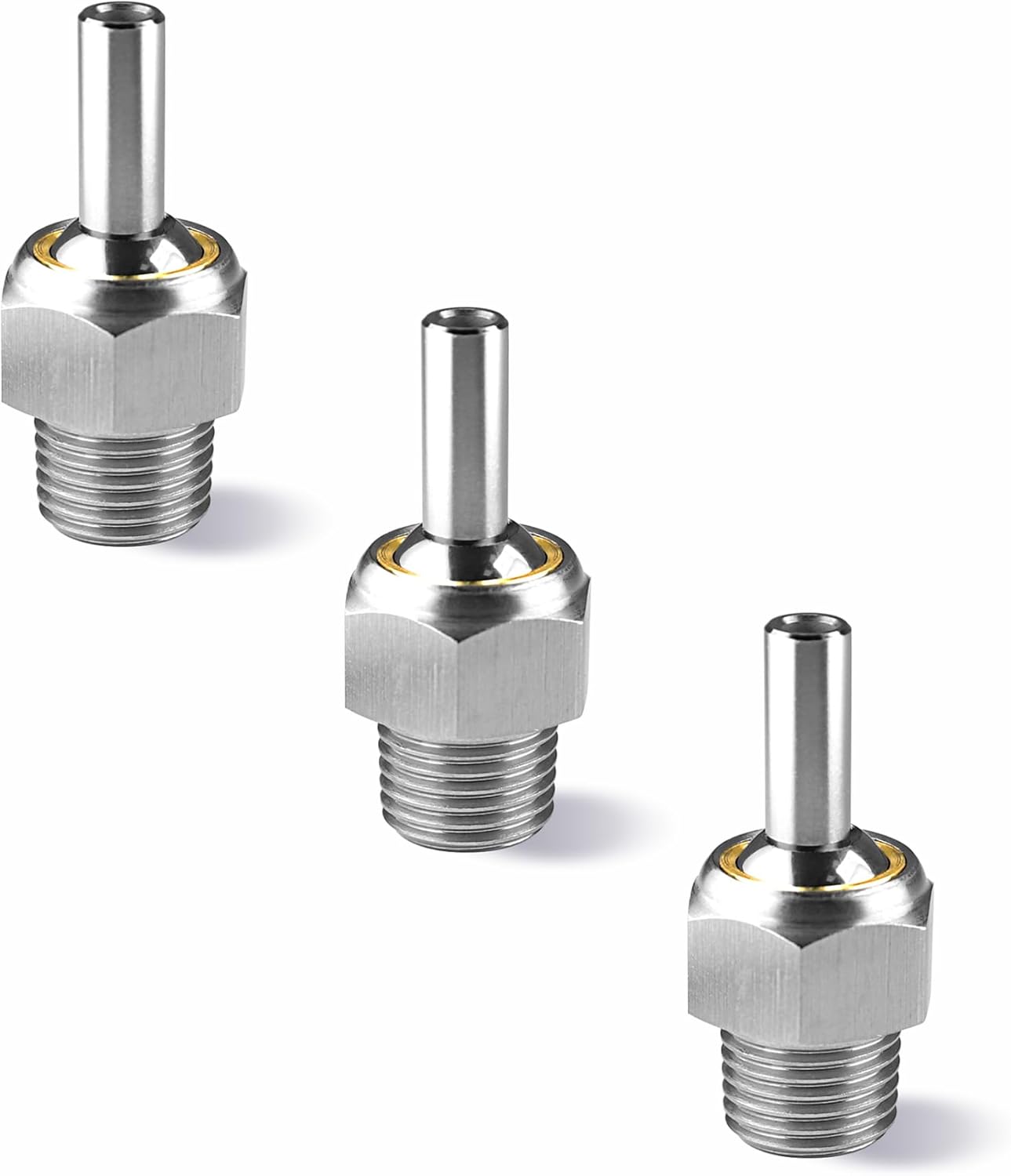 3 Pcs 304 Stainless Steel Coolant Nozzle, 1/8" PT 30mm Adjustable High Pressure Cooling Nozzle, for Jewelry Carving Lathe, Milling, CNC Machine Water Jet Cutter Industrial Nozzle