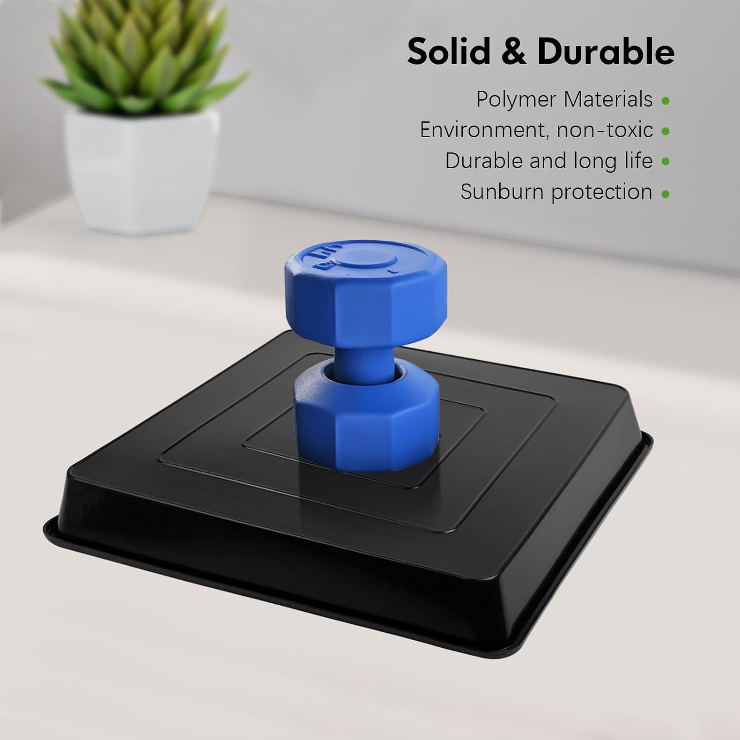 Sottovaso quadrato per piante, 30,5 cm, nero, durevole e spesso, in plastica, per raccogliere l'acqua, per interni ed esterni, confezione da 6