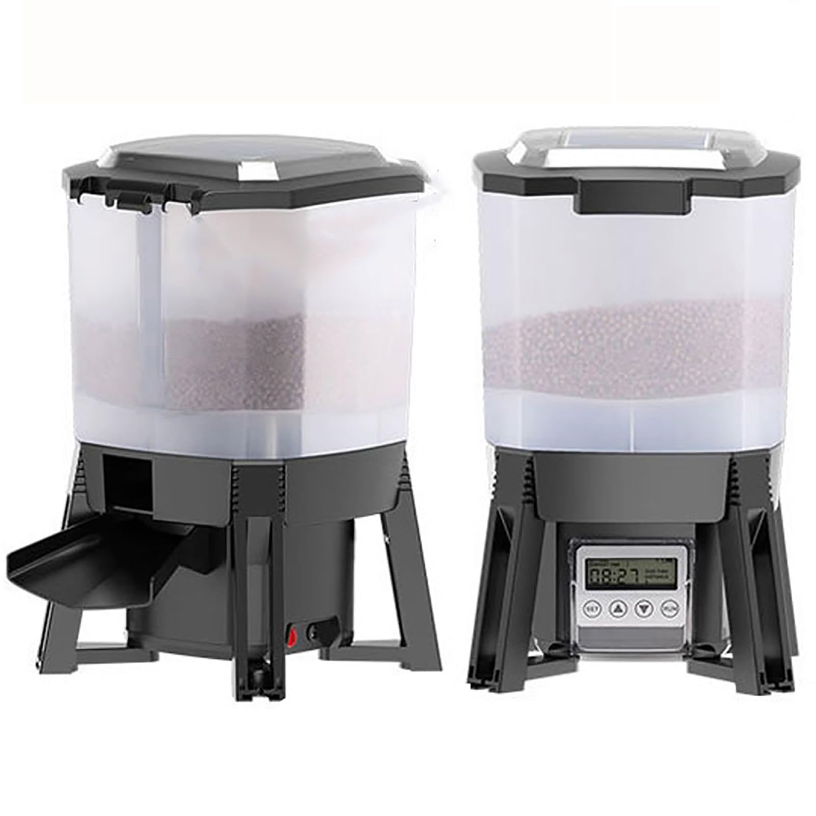 RVUEM Dispensador EléCtrico Comida para Peces,Comedero Automatico para Peces 6l,Pantalla LCD Y Temporizador Inteligente,DiseñO AlimentacióN Dispersa 120°,para Estanque Peces Acuario