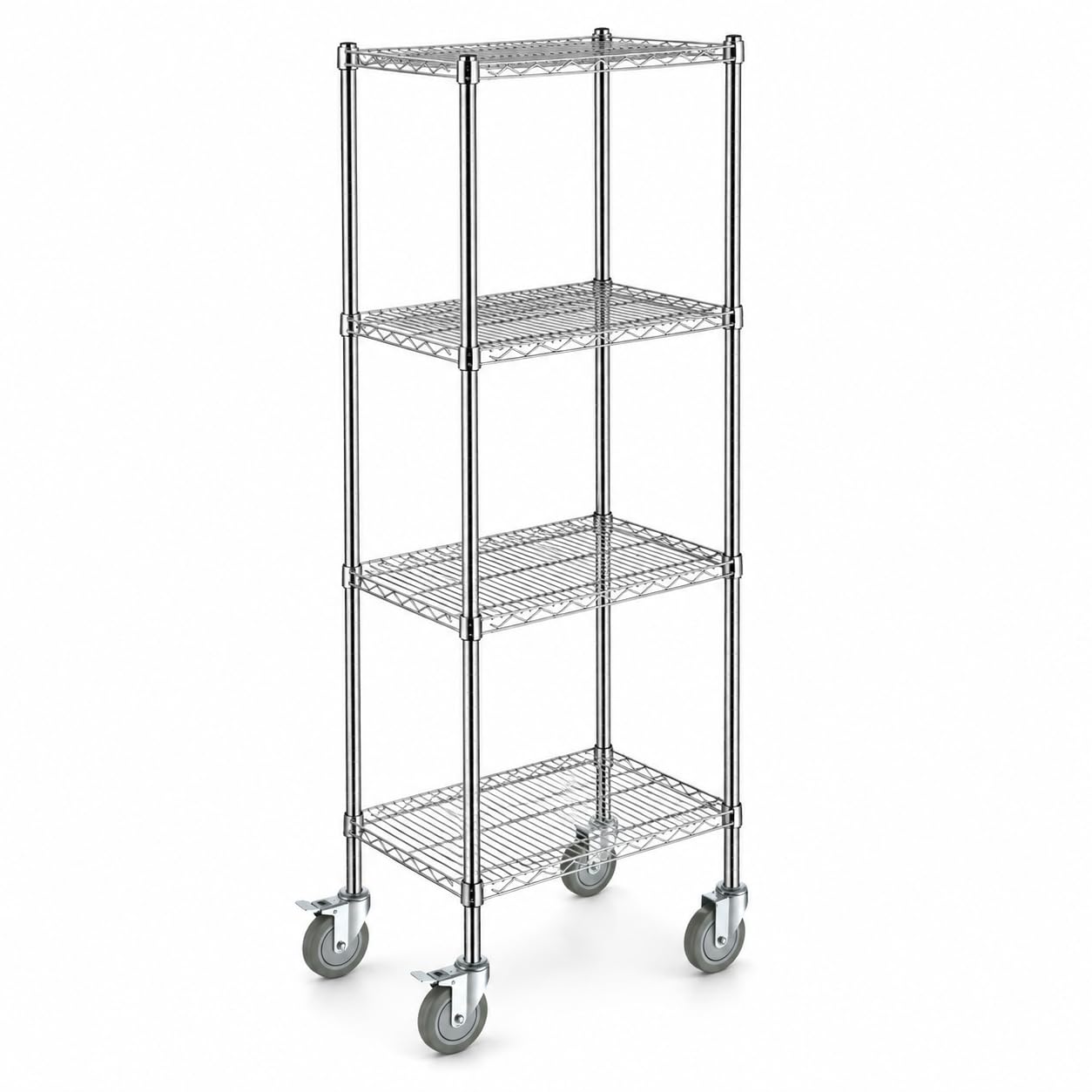NSF Chrome Wire Shelving Unit by Glownary – 18 Inches X 24 Inches X 77 Inches, Epoxy-coated Metal, Black, Model 465c1824k72c
