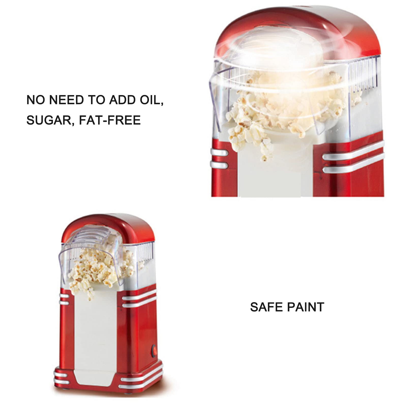Macchina per Popcorn, Macchina per Popcorn ad Aria Calda per Popcorn Senza Olio, Macchina per la Produzione di Popcorn ad Aria Calda per la casa, Popper per Popcorn di Grande capac