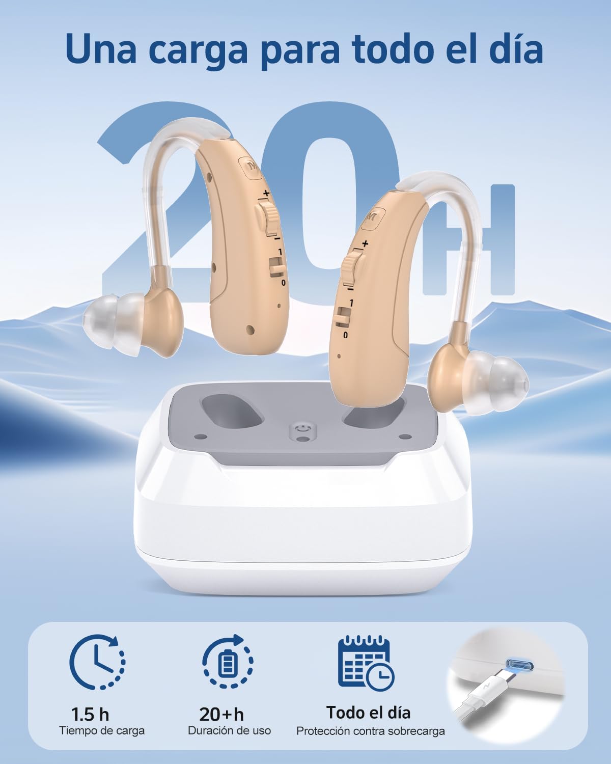 Dispositivo de Audio Inalámbrico con Cancelación Inteligente de Ruido, 4 modos y volumen ajustable, paquete de 2 unidades (Dual)
