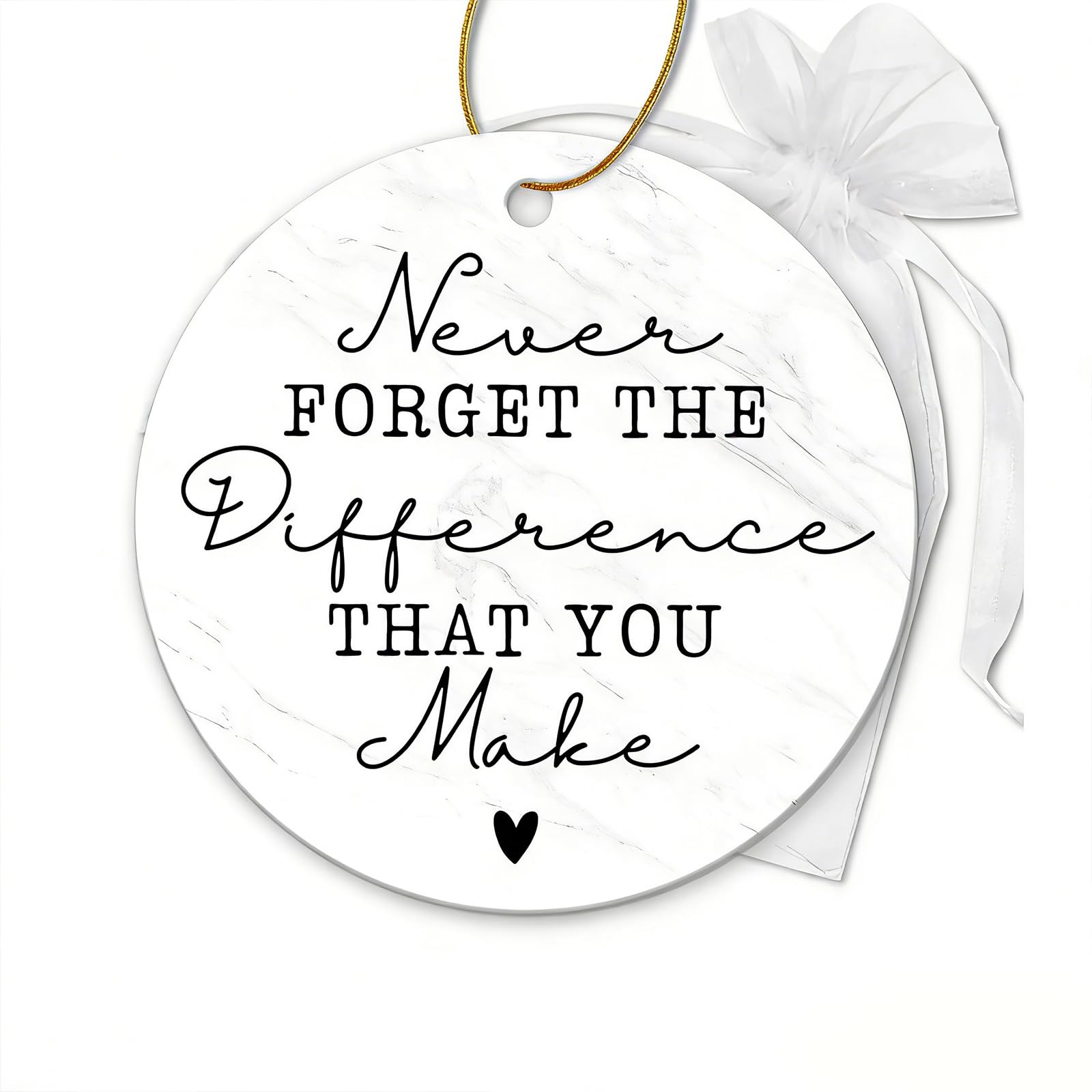 Ktguk Women's White 1 Pcs Thank You Gifts For ,Baptism Gifts,Baptism Decorations,Never Forget The Difference You Make,Plastic Nameplate,For Teacher Boss Nurse Friend Moment Farewell( Thank You Edition)