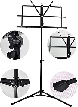 Kadence Music Stand, Portable Folding Music Note Sheet, Notation Stand with Carrying Bag NK06 - image, photos