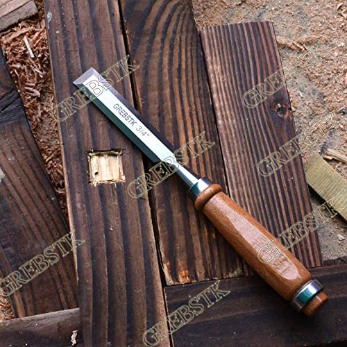 GREBSTK Professional Wood Chisel Tool Sets Sturdy Chrome Vanadium Steel Chisel Beech Handles Woodworking Tools, 4PCS, 1/4 inch,1/2 inch,3/4 inch,1 inch
