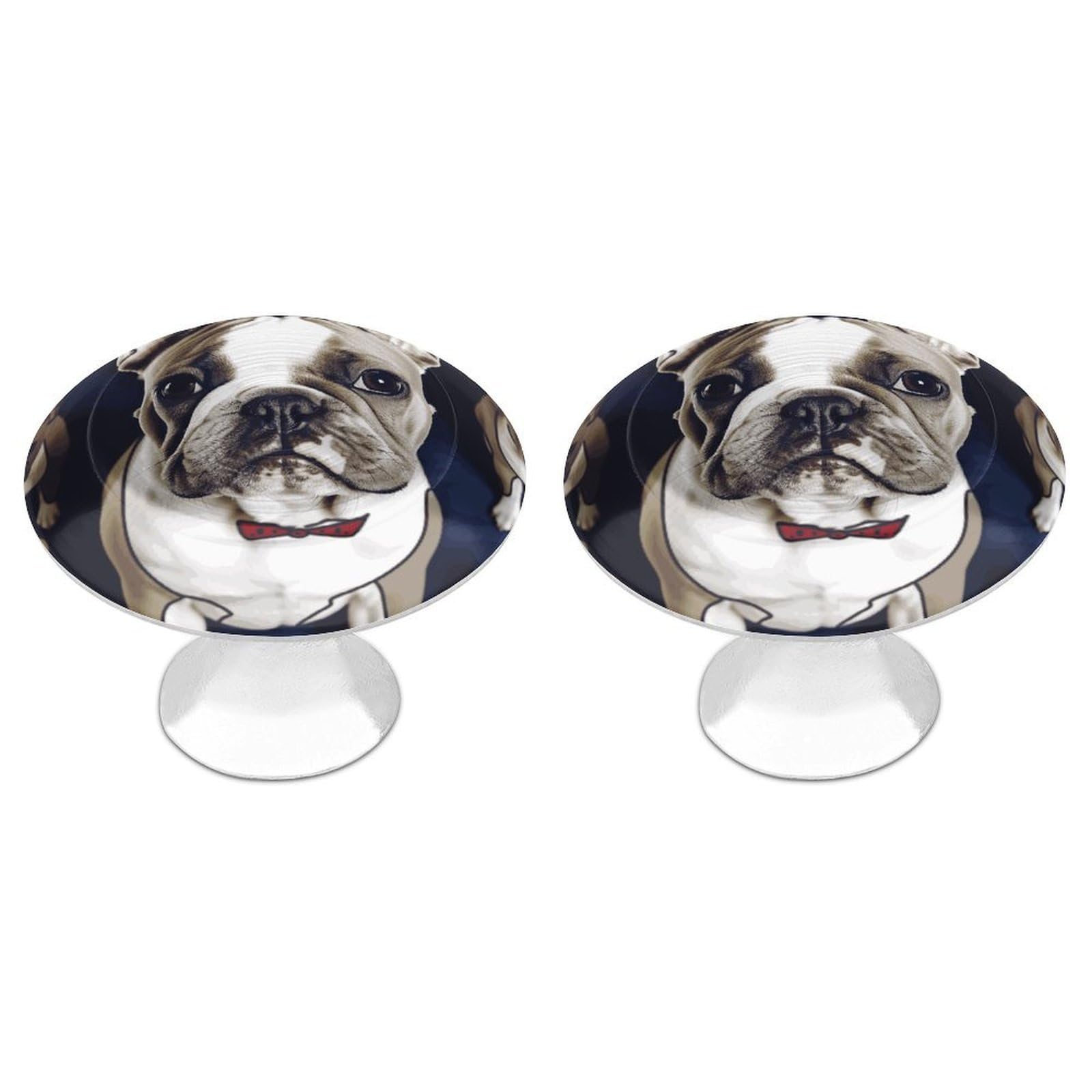 Btcowzrv Style Cute French Bulldog 2 Pack Cabinet Knobs Drawer Pulls
