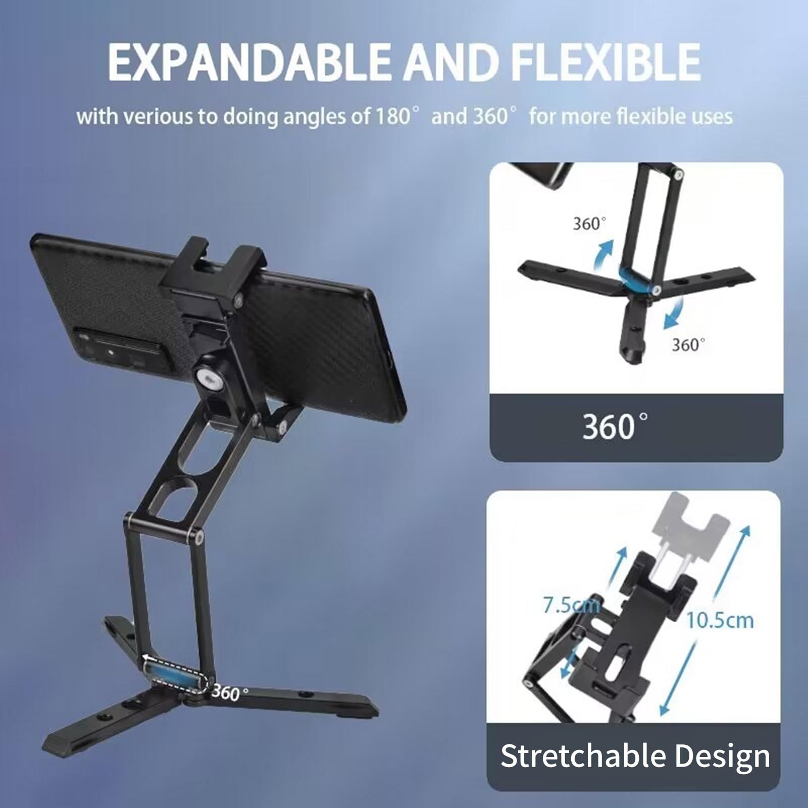 Supporto per Telefono Metallo Pieghevole Treppiede Con 1/4 "3/8" Rilascio Rapido Per Fotografia Smiscelato Verticale Orizzontale Treppiede Telefono
