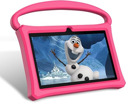 Kids Tablet 7 inch, Age 3-10, Android 13 PAD for Kid, 32GB ROM Educational Pad Quad-Core with Shockproof Case for Toddler, Parental Control, Bluetooth, WiFi, Dual Camera Pink