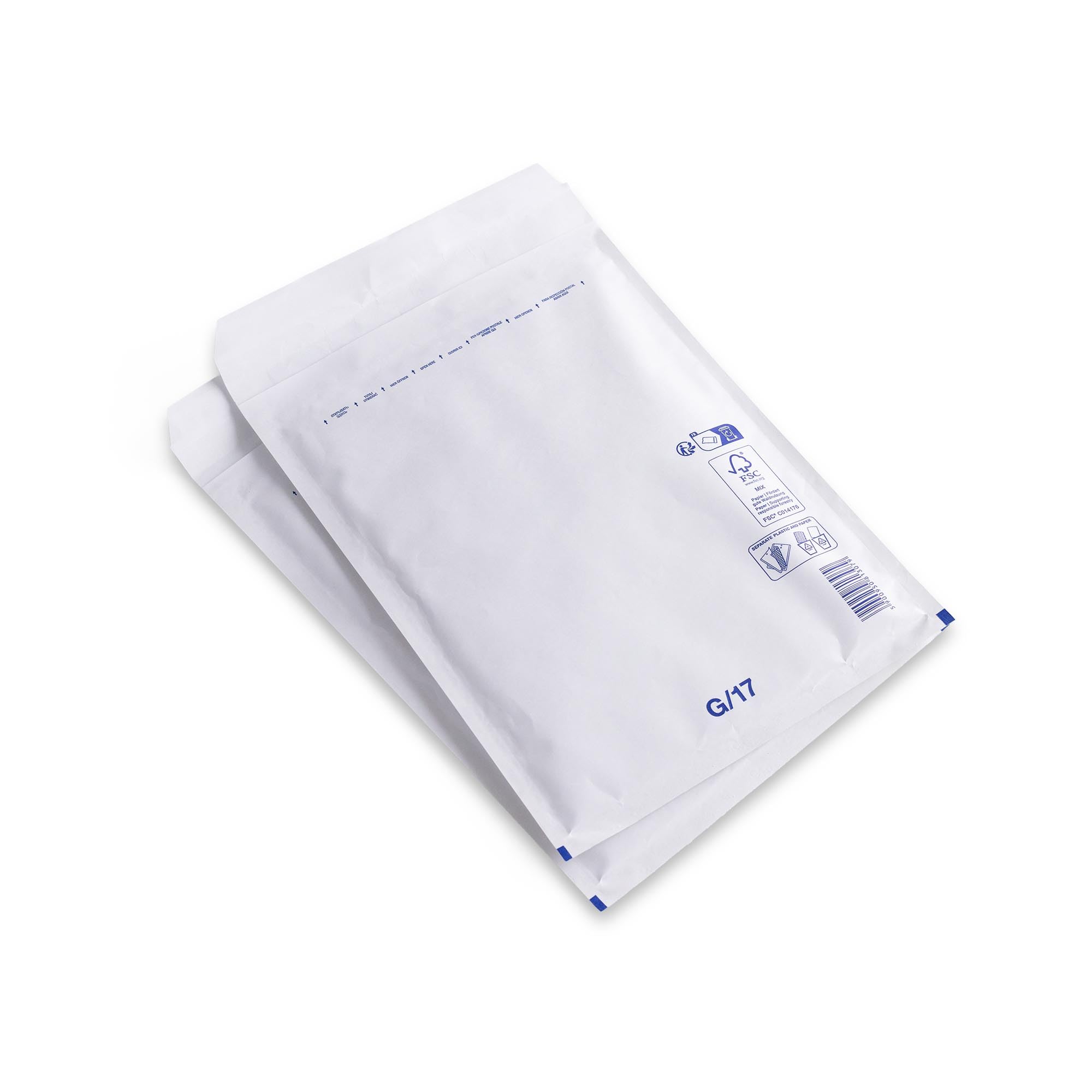 Luftpolsterversandtasche 230 x 340 mm, G/7 DIN A4+, weiß, gepolsterte Versandtasche mit Trifix-Verschluss (200)