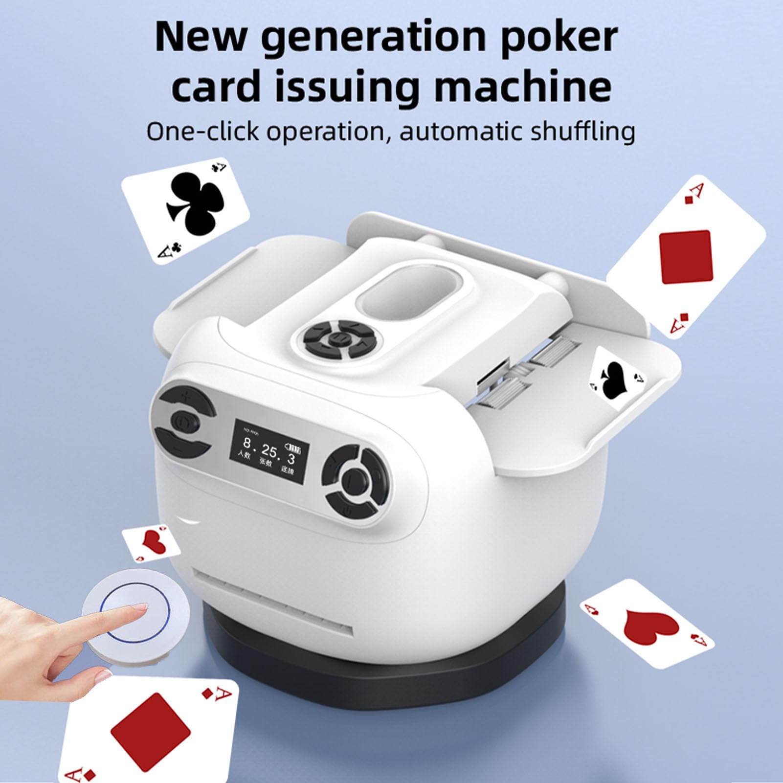 Cryfokt Mescolatore e Mazziere Automatico di Carte, Mescolatore Elettrico e Distributore di Carte 2 in 1 per 8 Giocatori con 4 Telecomandi per Disegno, di Silenzioso