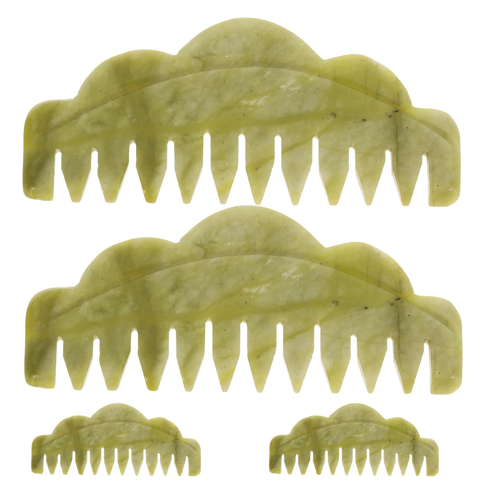 4 Stück Jade Kopfhaut Haarmassagegerät mit Kühlem Jade Material der Nährstoffaufnahme Elegantes und Kompaktes Design für Entspannende Pflege zu Hause