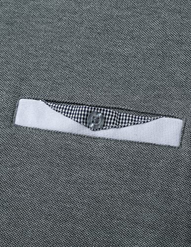 Image of GHYUGR Men's Polo Shirts Short Sleeve Slim Fit Polo Casual Plaid Splice T-Shirts