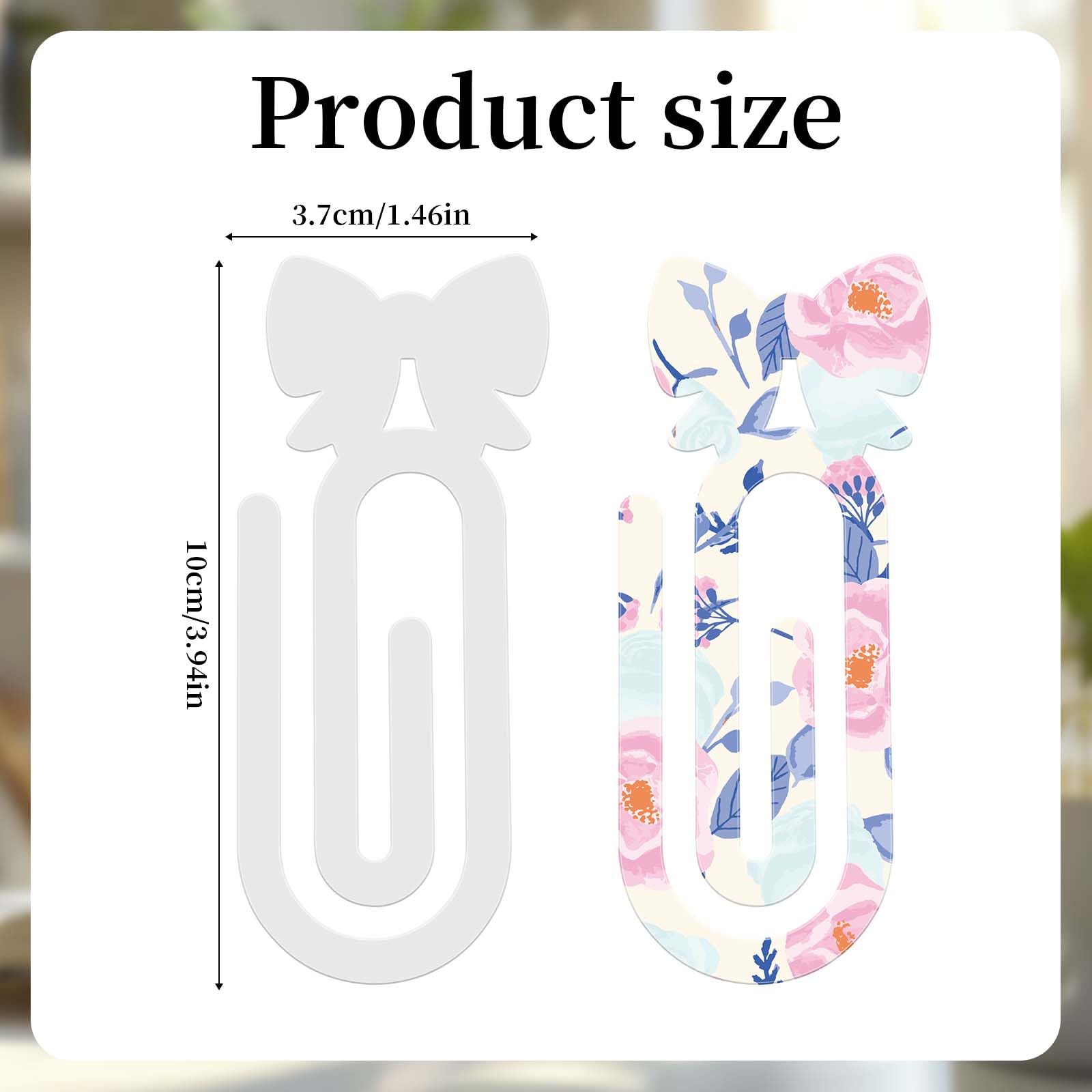 lasuroa 5 Pièces Supports Sublimation Plastique, Trombones Jumbo 10x3,7cm Supports de Trombones Nœud Fournitures Personnalisables pour Maison Bureau & École