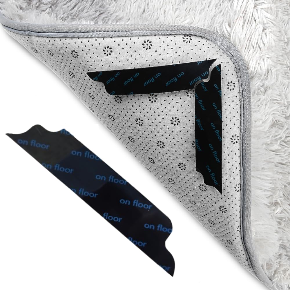 Rug Gripper for Laminate and Wooden Floor 8 PCS - Anti Slip Rug Underlay Rug Grips for Hard, Tiled and Marble Floor