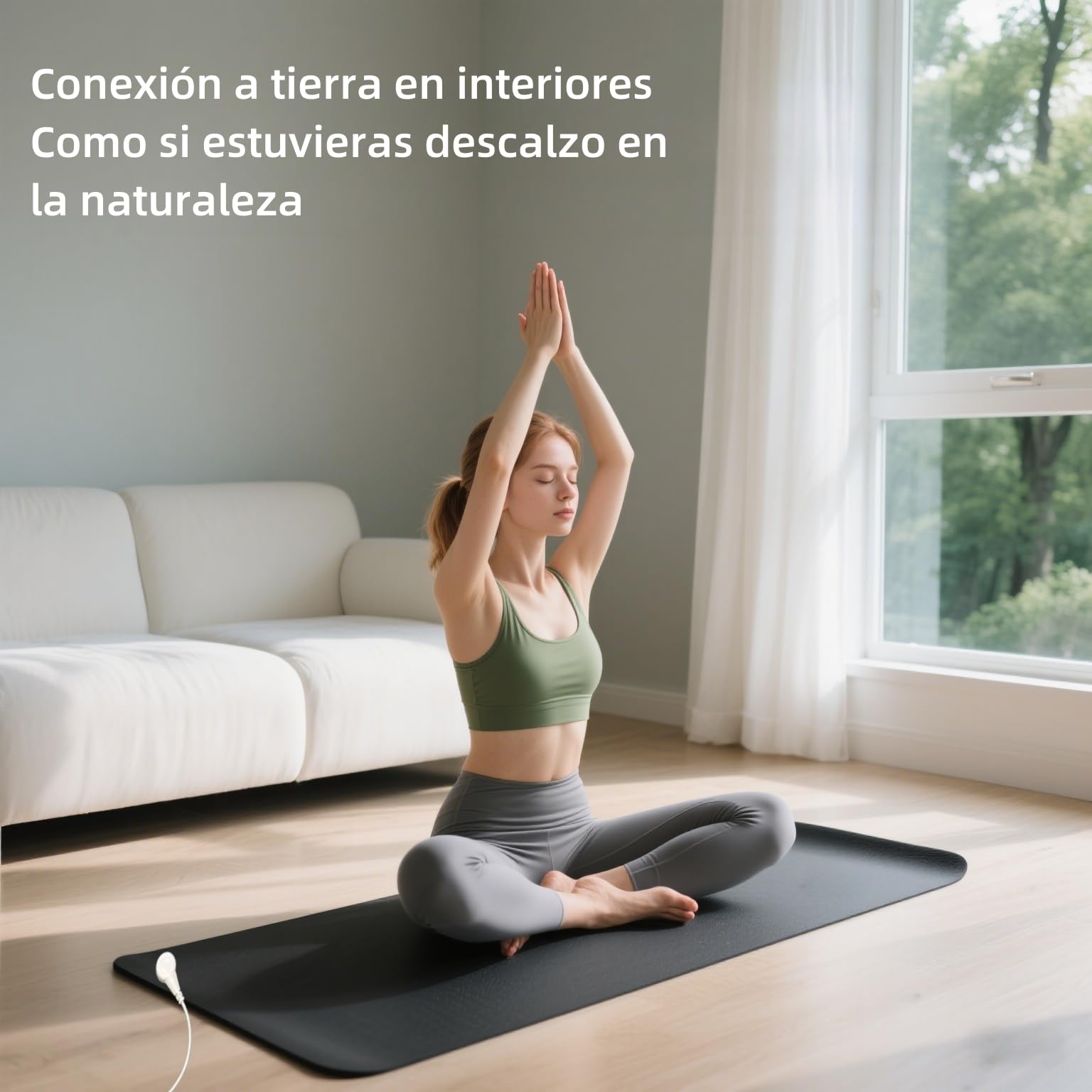 Alfombrilla de Conexión a Tierra, Esterilla de Tierra con Cable, Disfruta del Efecto de Conexión a Tierra en Interiores,Mejorar el Sueño y Aliviar el Estrés 15 x 23",Suela de Goma Antideslizante