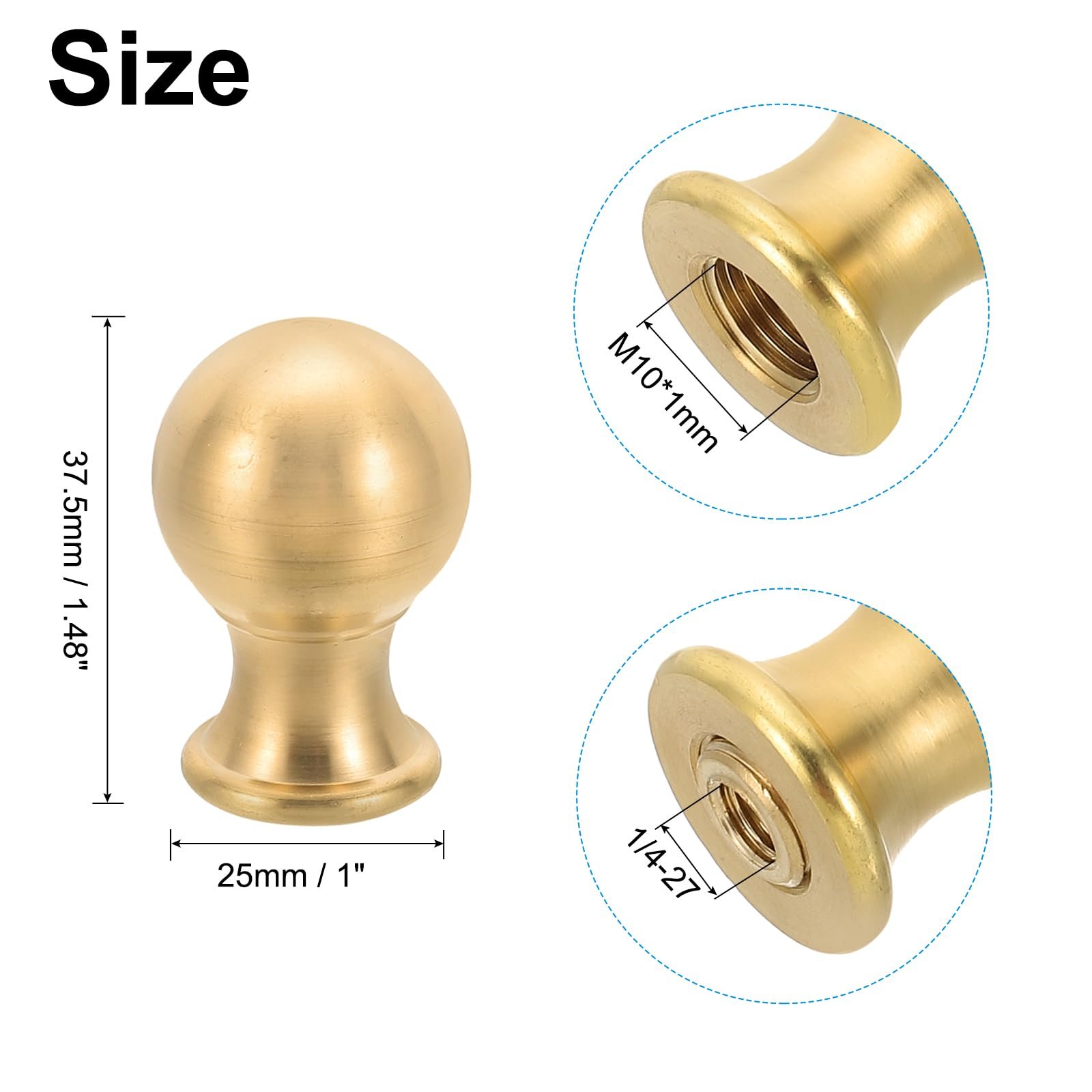 PATIKIL 25 x 37.5mm Lamp Finials Caps Knob - Image 2