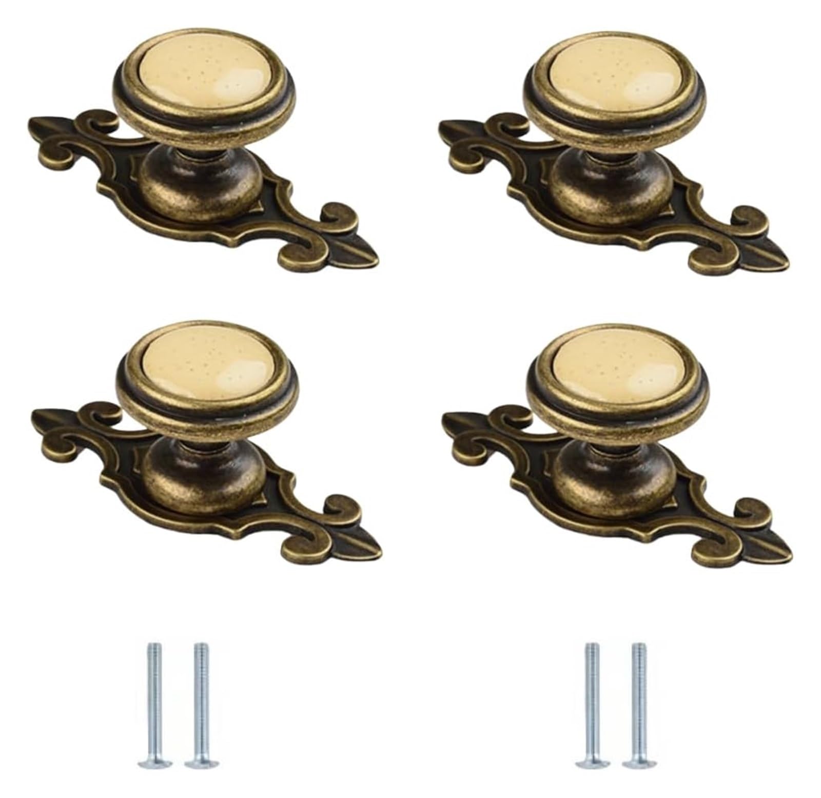 Lqzaxsrdr One Color Ceramic Cupboard Drawer Handle Knobs, Ceramic Cabinet Door Knobs Single Hole Pack Of 4 Multiple Sizes(Brass Color 75 * 32 * 31Mm)
