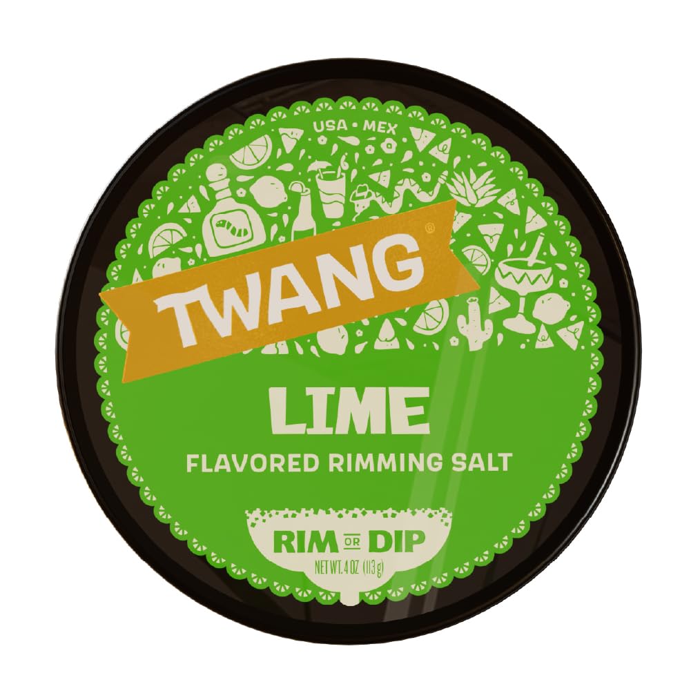 Twang Flavored Salt Rimmer, Lime, for Margaritas, Mocktails, Smoothies and Micheladas, 4 Ounce (Pack of 1)