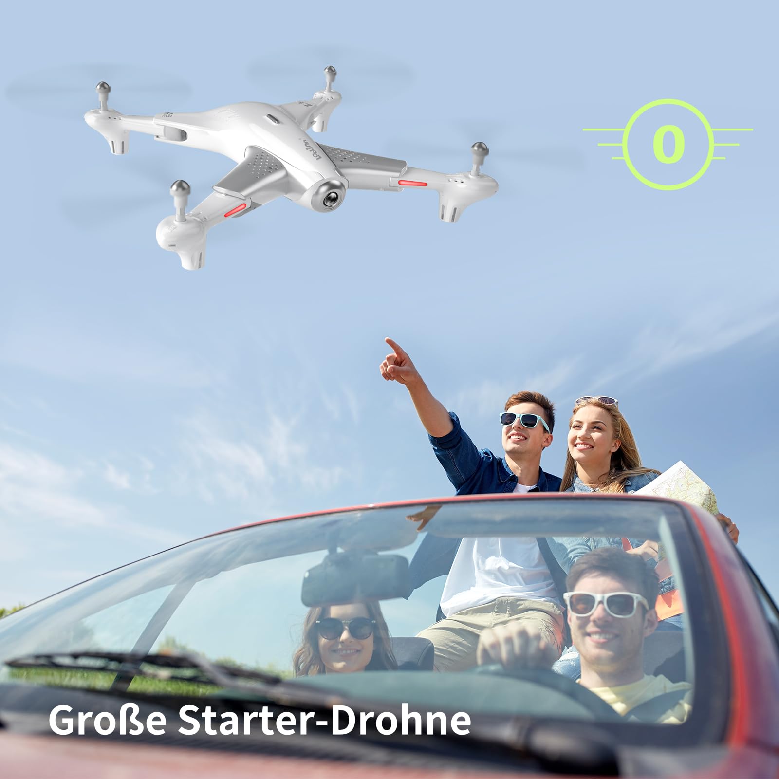 Loolinn | Drohne Quadrocopter mit Kamera HD für Kinder ab 12 Jahren als Geschenk - Optischer Flusspositionierungs, Sehr stabiler Flug, 60 Minuten lange Flugzeit, 360°-stunts, Geprüftes C0-Zertifikat
