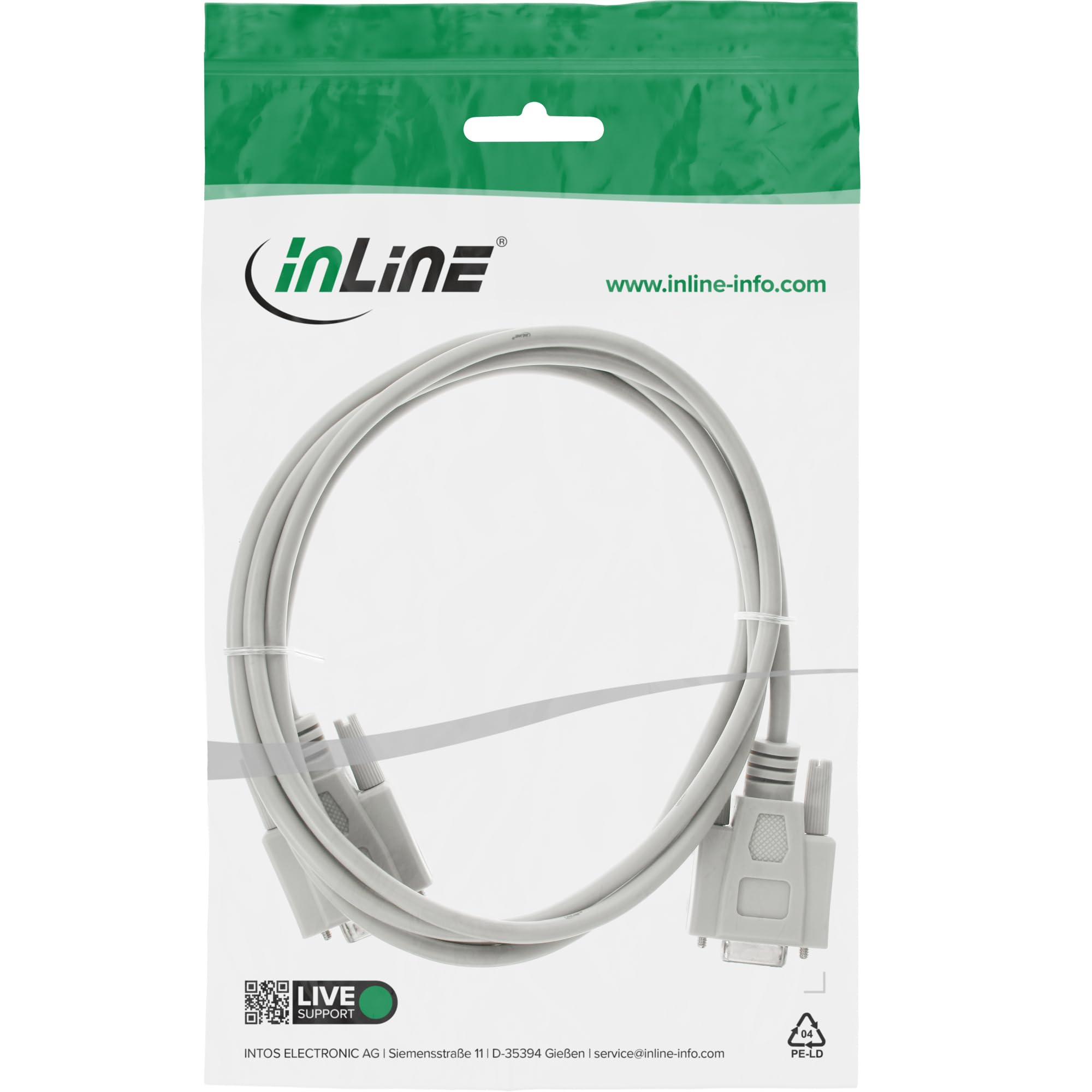 InLine Prolunga seriale 9 pin maschio/femmina 1:1 15 m 12211