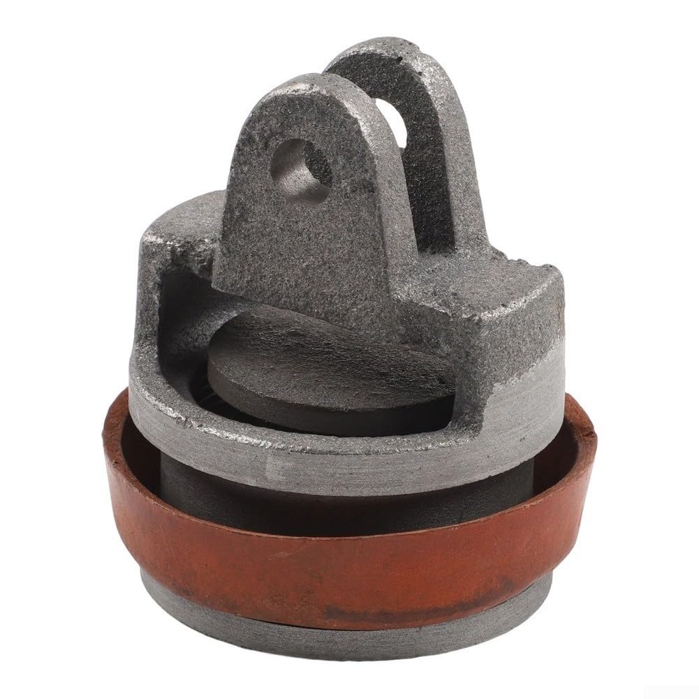 Pistone di ricambio per pompa manuale tipo 75 con valvola di passaggio, set di pistone in ghisa e pelle sintetica con guarnizioni e viti per pompe da giardino e fontane, arancione/nero