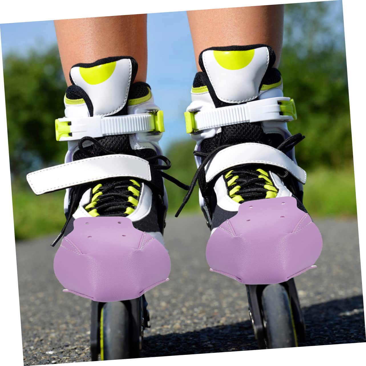 Kisangel Skate-Stiefel Skate-Helm Skate-ausrüstung Skate-zehenkappen Skate-socken Skating-socken Tuff-zehe Schützend Beschützer Knöchelstabilisator Schuhe Violett Leder