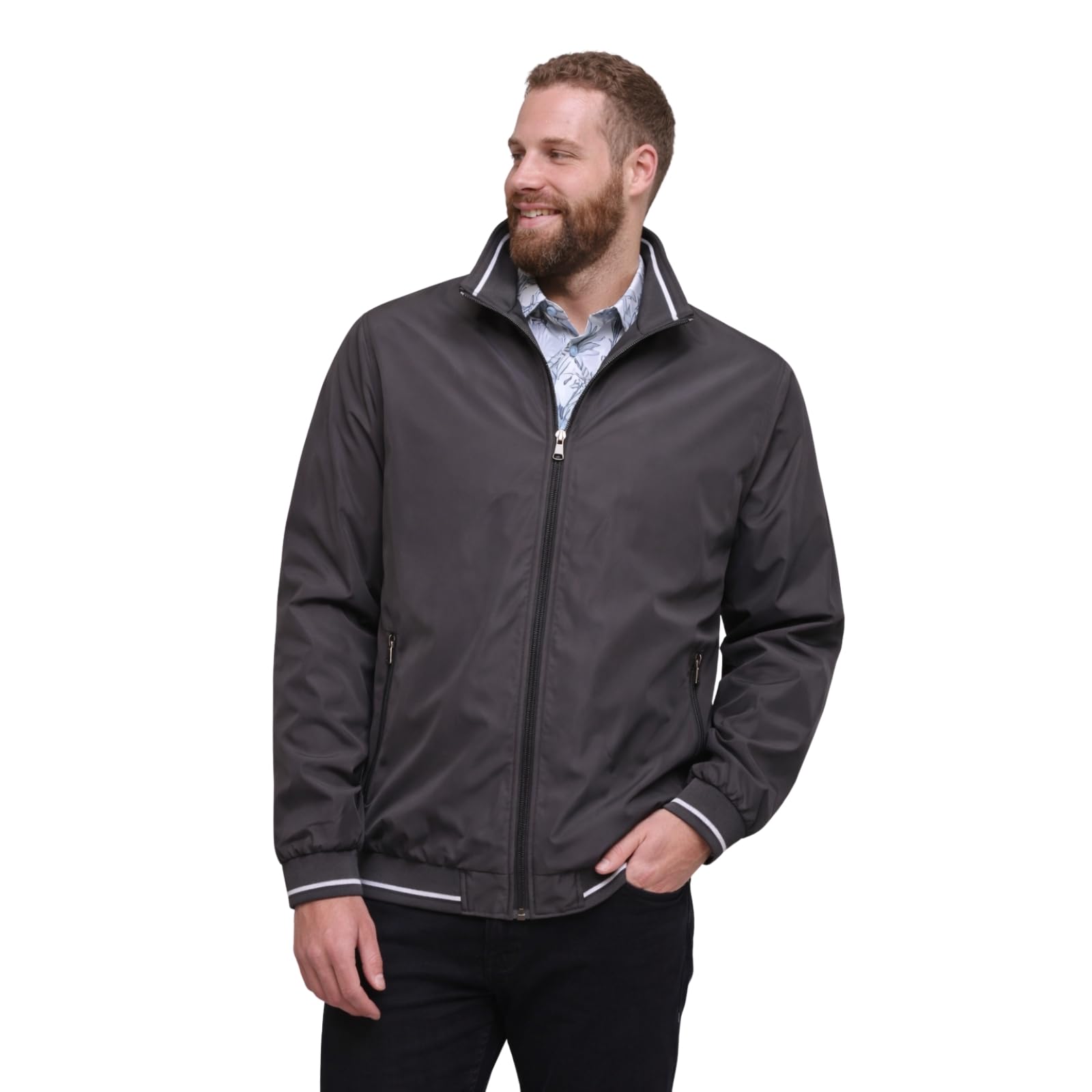 KAM Harrington Jacket Collar Premium Zip Up Long Sleeve Mens 2XL-8XL KBS 444 (UK, Alpha, 4XL, Plus, Regular, Forest)
