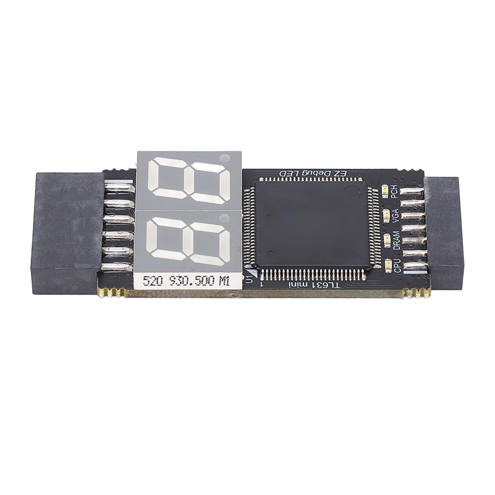 Carte de Diagnostic pour Carte mère, kit de Test de débogage PCIe LPC avancé avec indicateurs LED pour la réparation d'ordinateurs et Le dépannage matériel, Couleur Noire