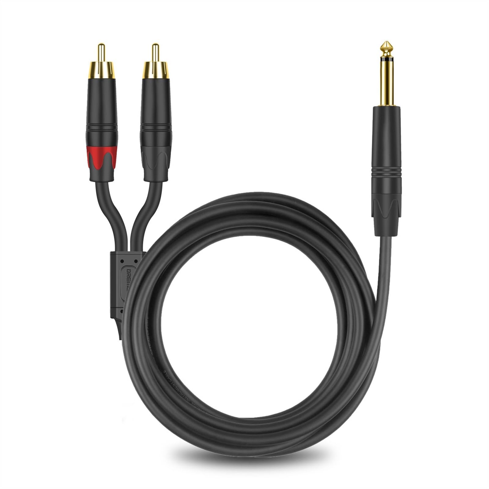 Professionelles Gitarren-Audiokabel Audiokabel 6,5 Mm 1/4 Zoll TS Auf Doppel-Stecker Oder Buchse Y-Splitter-Stecker-Adapter Für DVD-E-Gitarre (Color : Male-3m)