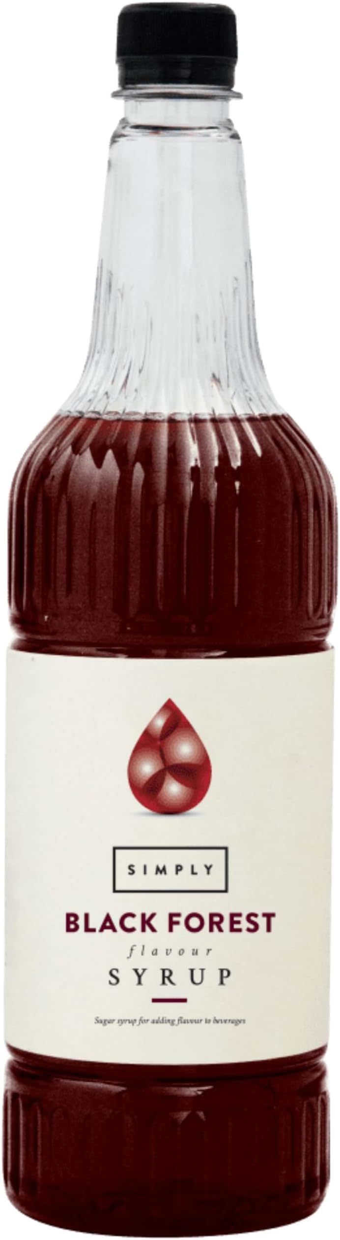 Simply Black Forest Syrup, Vegan & Nut Free Flavoured Syrup for Coffee, Cocktails & Baking, 1 Litre (Pack of 1)