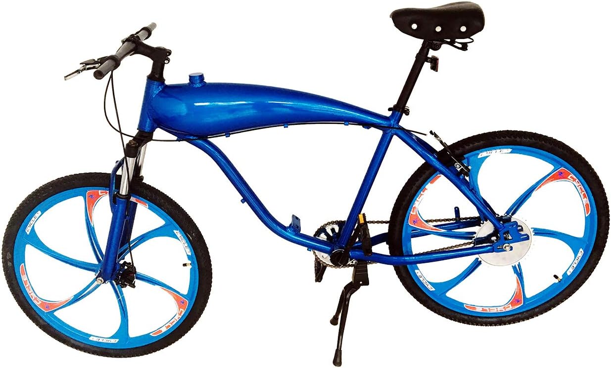 Zeda Screamin Demon V2 Engine-Ready Motorized Bicycle - Built in Gas Tank - Gas Frame Bike (Blue Bicycle)