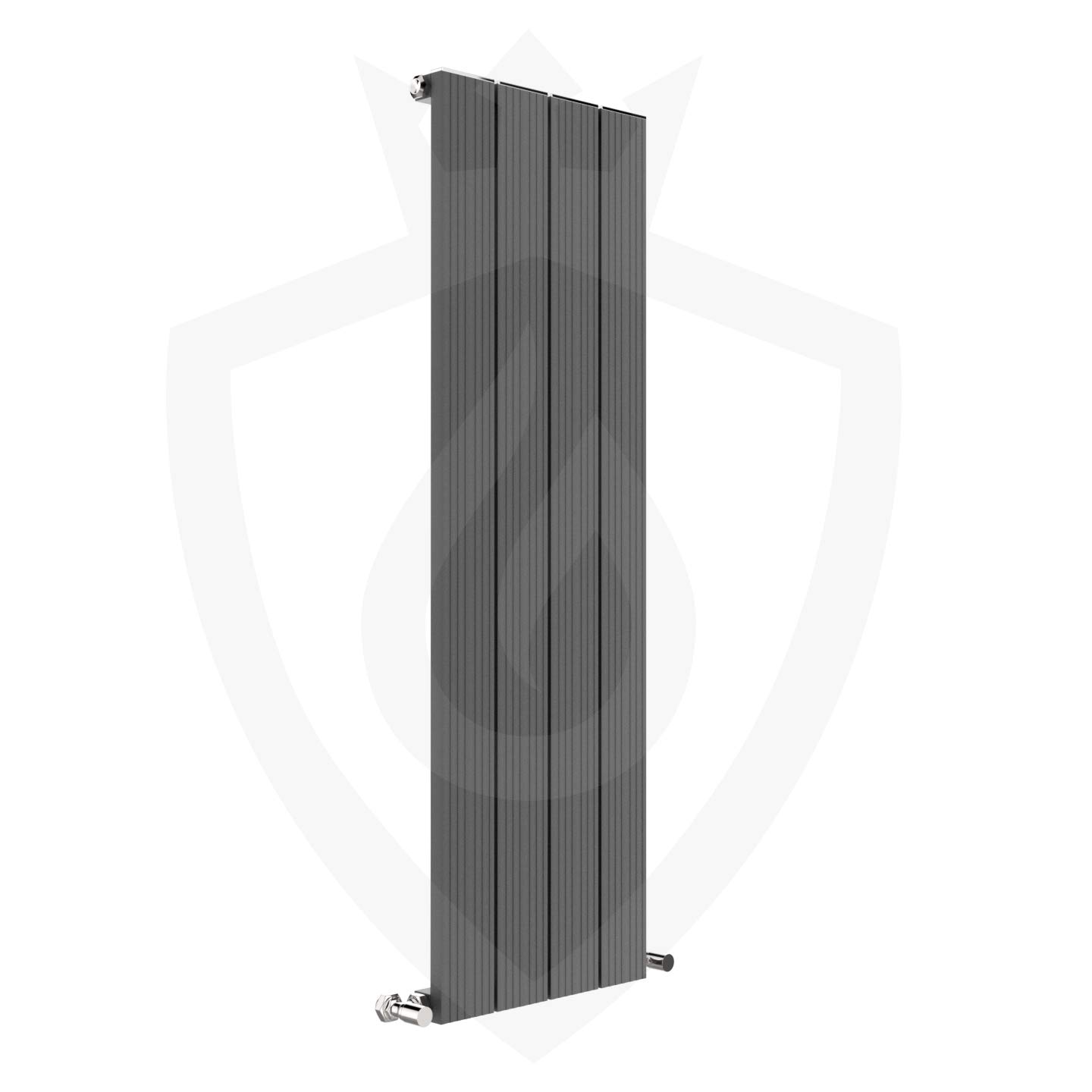Sovereign Anthracite Aluminium Designer Radiators Central Heating Heater Vertical Single Panel - 375 x 1200mm