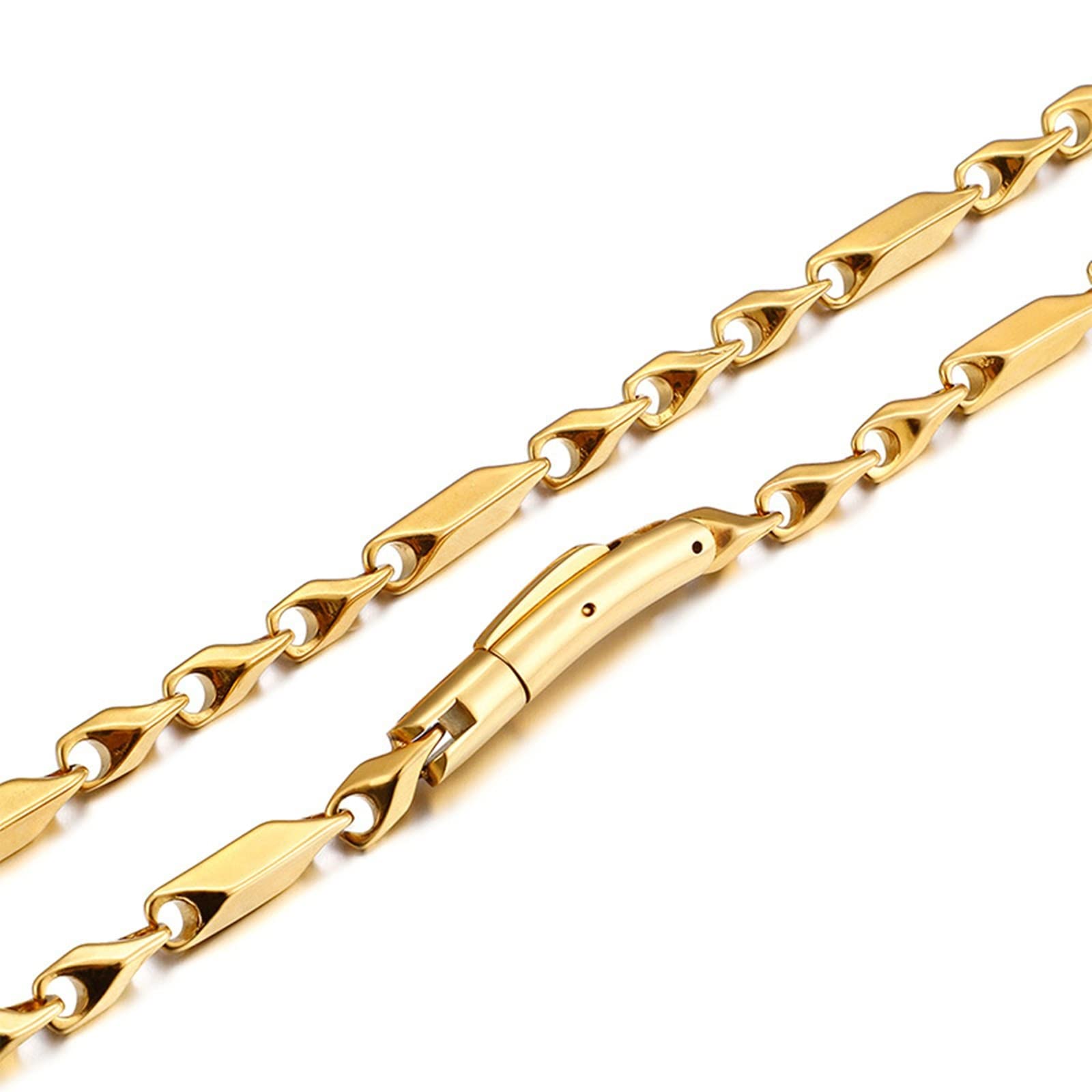 Chaîne de 24 pouces or 5 mm collier homme maille robuste en acier inoxydable - 8