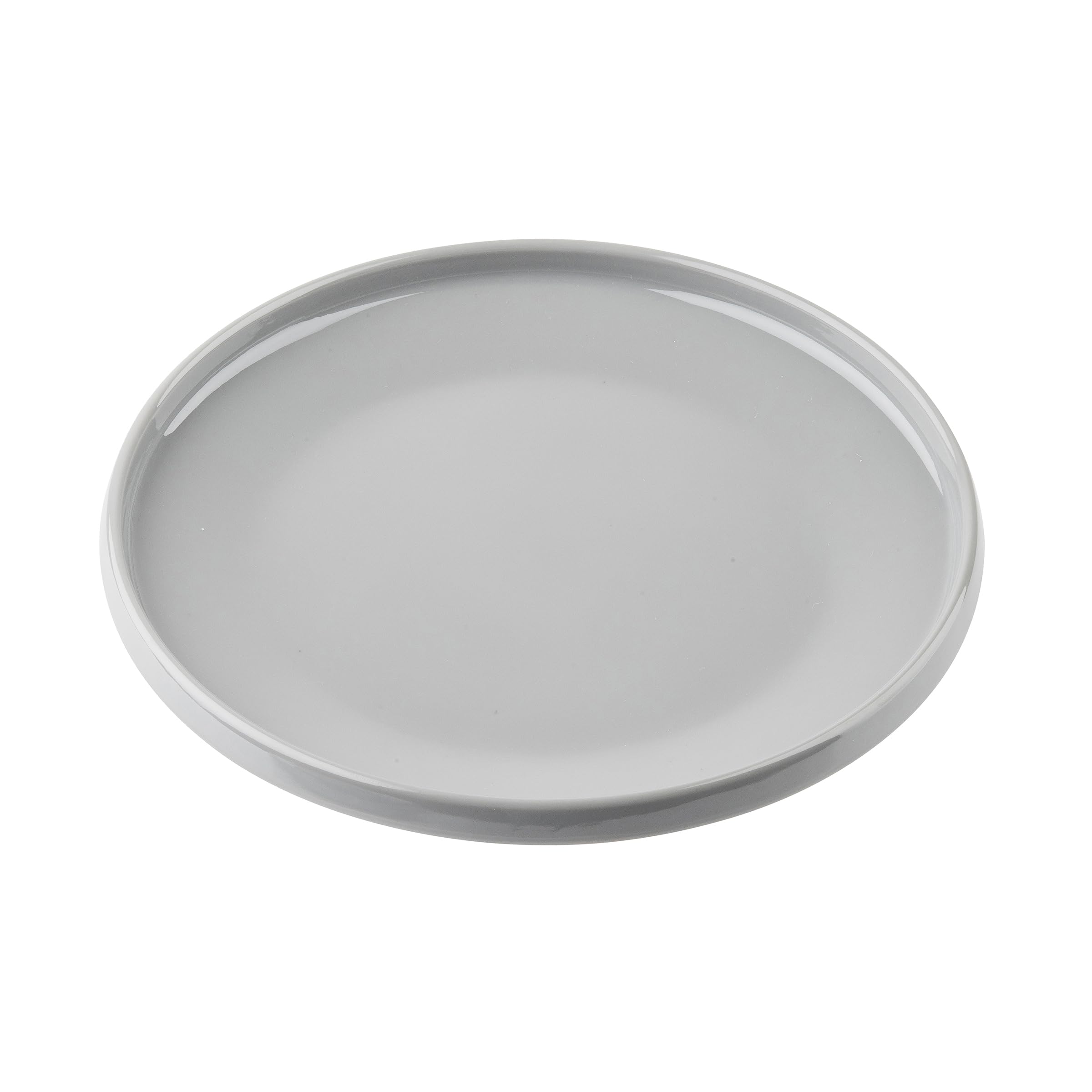 TableCraft Flynn Collection™ Round Serving Plate, Dove Glossy, 7.5"x 7.5"x 0.75", Melamine, Durable Lightweight Display Plate for Appetizers, Desserts, Small Portions, Modern Presentation