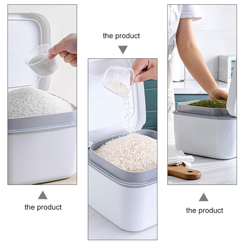 BERTY·PUYI Contenedor De Almacenamiento De Arroz Contenedores De Cereales Dispensador 5 KG Contenedores Herméticos De Almacenamiento De Alimentos Contenedores De Almacenamiento De Despensa De Cocina