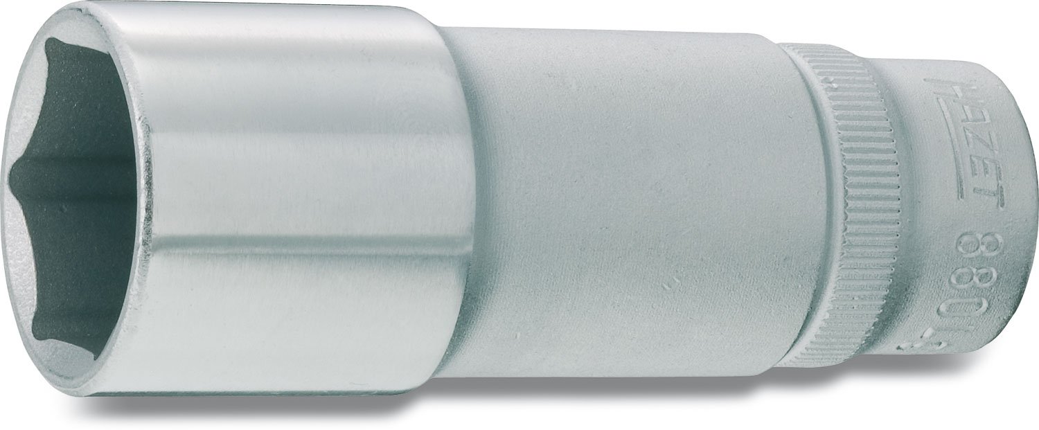 Douille Hazet 880LG-19 longue 19 mm avec profil 6 pans et carré creux de 10 mm