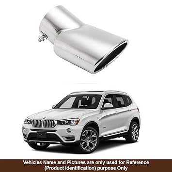 Oshotto Stainless Steel SS-009 Car Exhaust Muffler Silencer Cover Compatible with BMW X3 (Chrome)